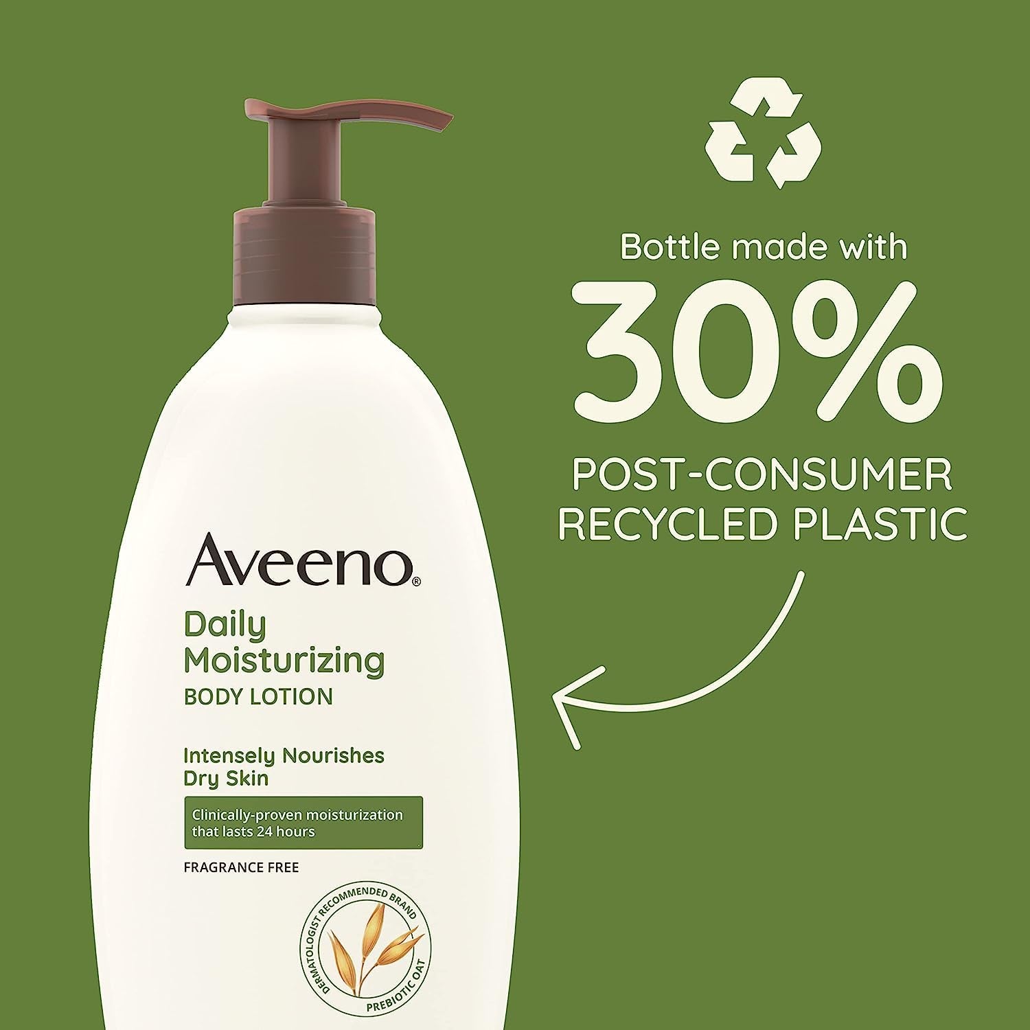 Daily Moisturizing Body Lotion for Dry & Sensitive Skin with Prebiotic Oat, Fragrance & Paraben Free, Non-Greasy, Non-Comedogenic, 48-Hour Moisturizer 18 Fl Oz